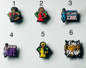 Shoe Charms, Black Girl,BLM,Africa,Lady,Queen Charm,Juneteenth,Afro Woman,Black History,Crocs,Melanin,Afro Woman,Nurse,Scrubs