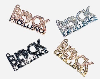 Pave Charm,Melanin,CZ Charm,Rhinestone Charm,Black Girl,BLM,Word Charm