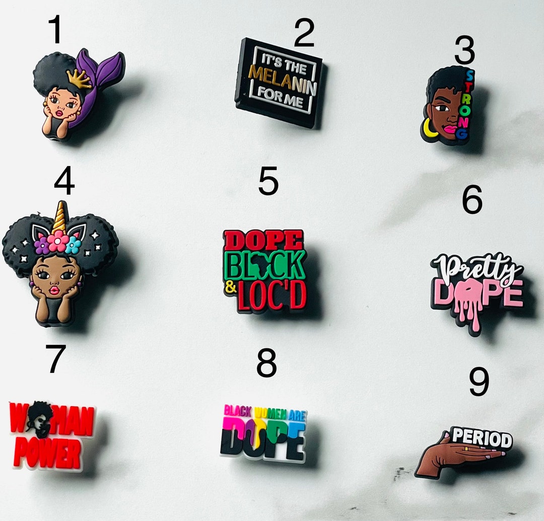 Shoe Charms, Black Girl,blm,africa,lady,queen