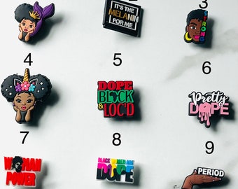 Shoe Charms, Black Girl,BLM,Africa,Lady,Queen Charm,Juneteenth,Afro Woman,Black History,Crocs,Melanin,Afro Woman