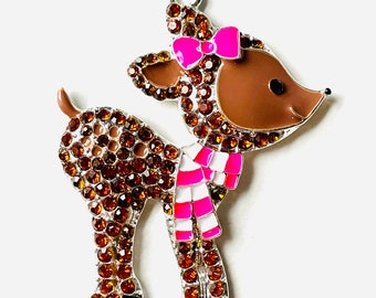 Christmas Charm,Reindeer Pendant,Chunky Necklace Pendant, Bubblegum Bead,Gumball Necklace Pendant, Bubble Gum Necklace Pendant,45mm pendant