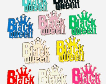 Alloy Queen Charm,Black Girl, Alloy Charm, Silver Charm, BLM, Melanin Charm,Pretty Girl