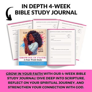 4-Week Growing in Faith Bible Study Journal | Faith Journal | Spiritual Growth Journal | Devotional Journal for Women | Prayer Journal