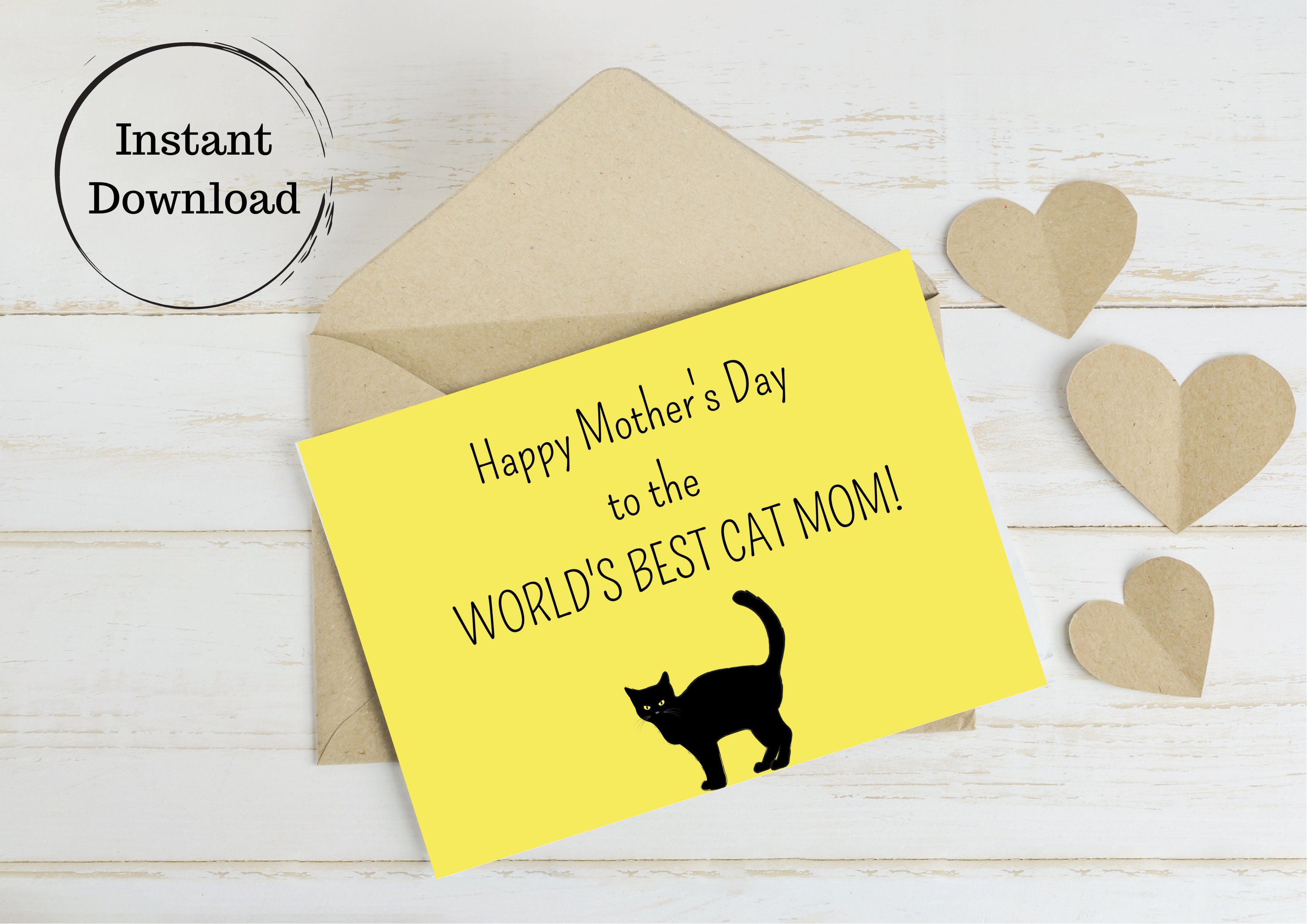 Printable Mother's Day Card for Cat Moms | Etsy