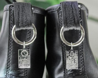Tarot Moon Star Witchy Boot Charm | Celestial Punk Accessories | Goth Pull Loop Shoe Charm