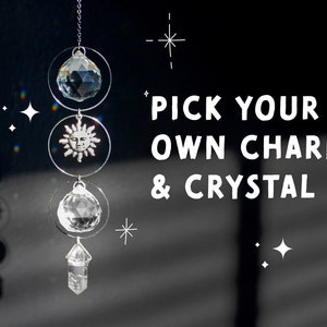 Custom Crystal Suncatcher Car Charm | Hippie Hanging Decor | Mini Window Rainbow Maker | Pick Your Own Crystal & Charm