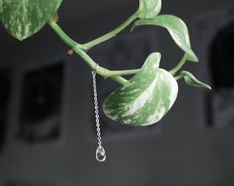 Glass Tear Drop Plant Charm Accessories | Cottagecore Decor Plant Lover Gift | Tiny Jewelry for Pothos or Monstera
