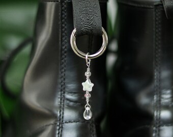 Star Glass Bead Drop Dangle Boot Charm | Celestial Pull Loop Shoe Accessories