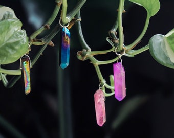 Colorful plant charm crystals hippie accessories quartz decor | cottagecore tiny jewelry for pothos or monstera