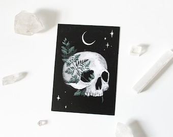 Botanical Skull Print | Magical Gothic Illustration | Dark Academia Art