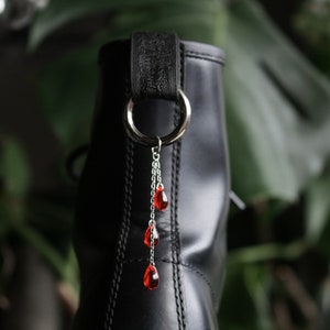 Red Drop Dangle Boot Charm | Vampire Blood Pull Loop Shoe Accessories