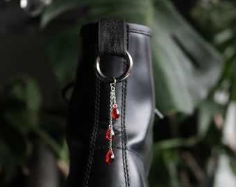 Red Drop Dangle Boot Charm | Vampire Blood Pull Loop Shoe Accessories