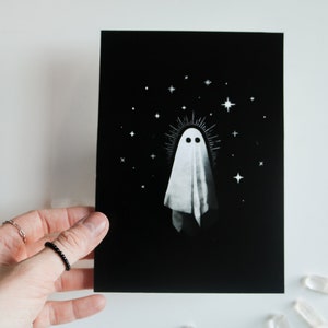 Ghost Gothic Spooky Illustration Print | Dark Academia Halloween Art