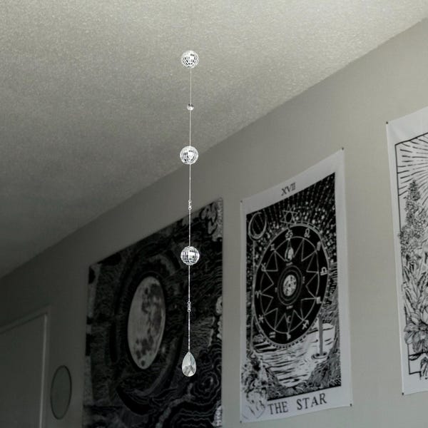 Suncatcher Disco Ball Boho Window Decor | Hippie Hanging Long Light Catcher Rainbow Maker