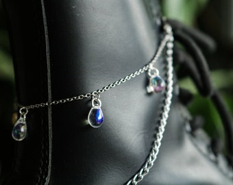 Glass Drop Boot Chain | Punk Gothic Charm Shoe Accessories