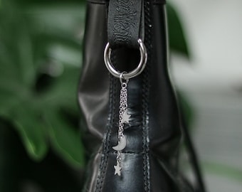 Star Moon Dangle Boot Charm | Celestial Pull Loop Shoe Accessories