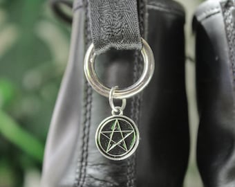 Pentacle Star Witchy Boot Charm | Celestial Punk Accessories | Goth Pull Loop Shoe Charm