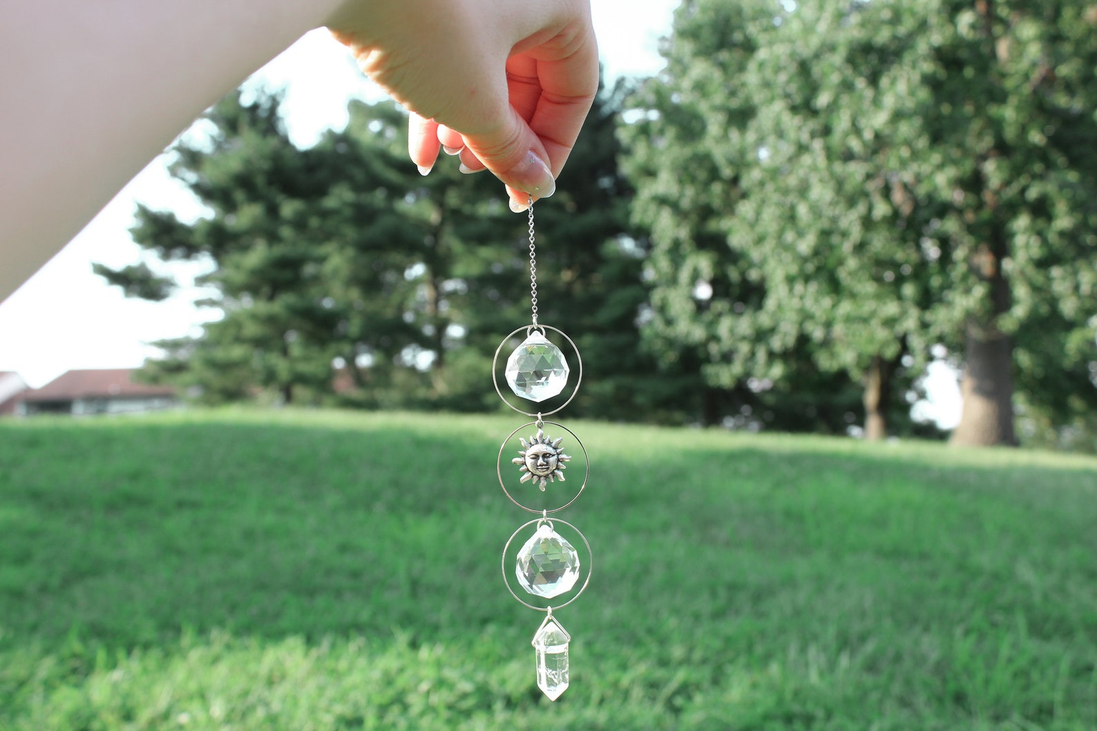 Custom Crystal Suncatcher Car Charm Hippie Hanging Decor Etsy