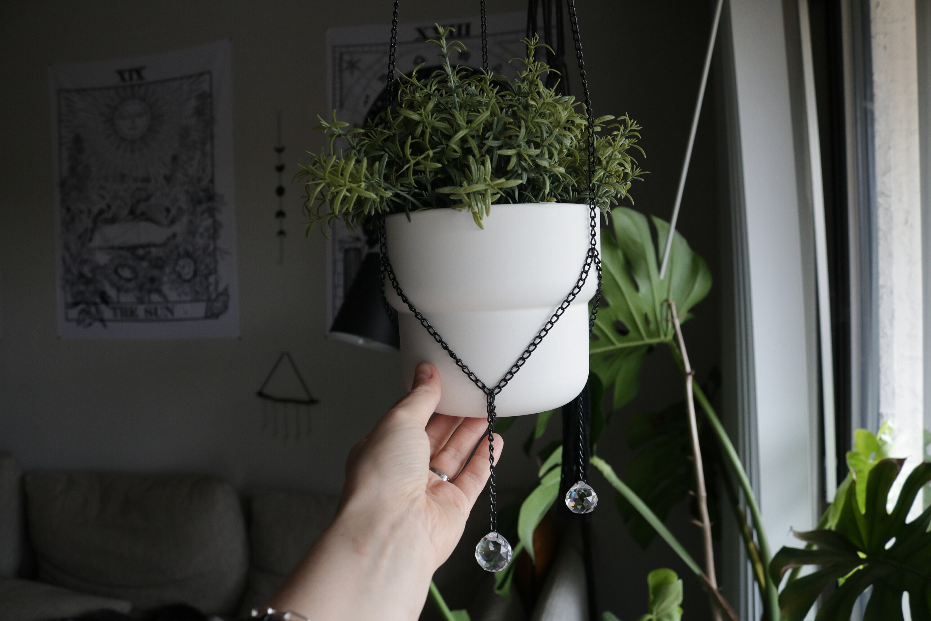 Starlight Beaded Copper Wire Plant Hanger 