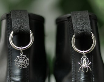 Spider Web Boot Charm | Halloween Spooky Bug Pull Loop Shoe Accessories