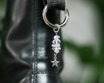 Star Moon Crystal Boot Charm | Celestial Pull Loop Shoe Accessories