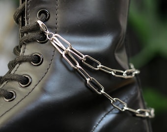 Simple Paperclip Boot Charm Chain | Punk Pull Loop Shoe Accessories