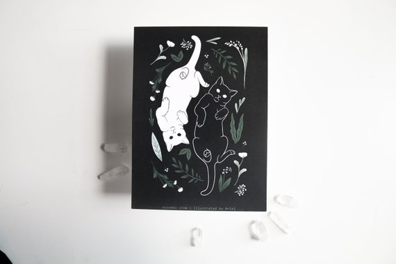Yin Yang Kitties, UV Printed Earrings Yin Yang Kitties, UV Printed Earrings
