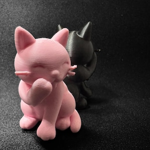 Cute Cat Keychain (3D Printed) Cute Bag Charm Kitty | Anime Style | Kawaii Bag Charm | Cat Lover Gift | Whisker Cat Figurine | One-Color
