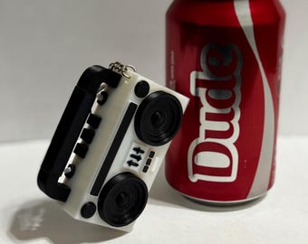 Retro Boombox Clicker-sleutelhanger: Vintage Vibe Fidget Toy