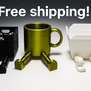 3D Printed Desk Organizer personalized - Pen Holder | Desk Accessory with Funny Arriculated Legs | Unique Home & Office supply organizer