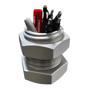 Bolt Desk Organizer Personalized – Father’s Day Gift for him - Home Decor 3D Printed Screw Container  – Industrial Desk Decor Pen Holder Pen
