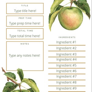 Recipe Card 11.5 x 8