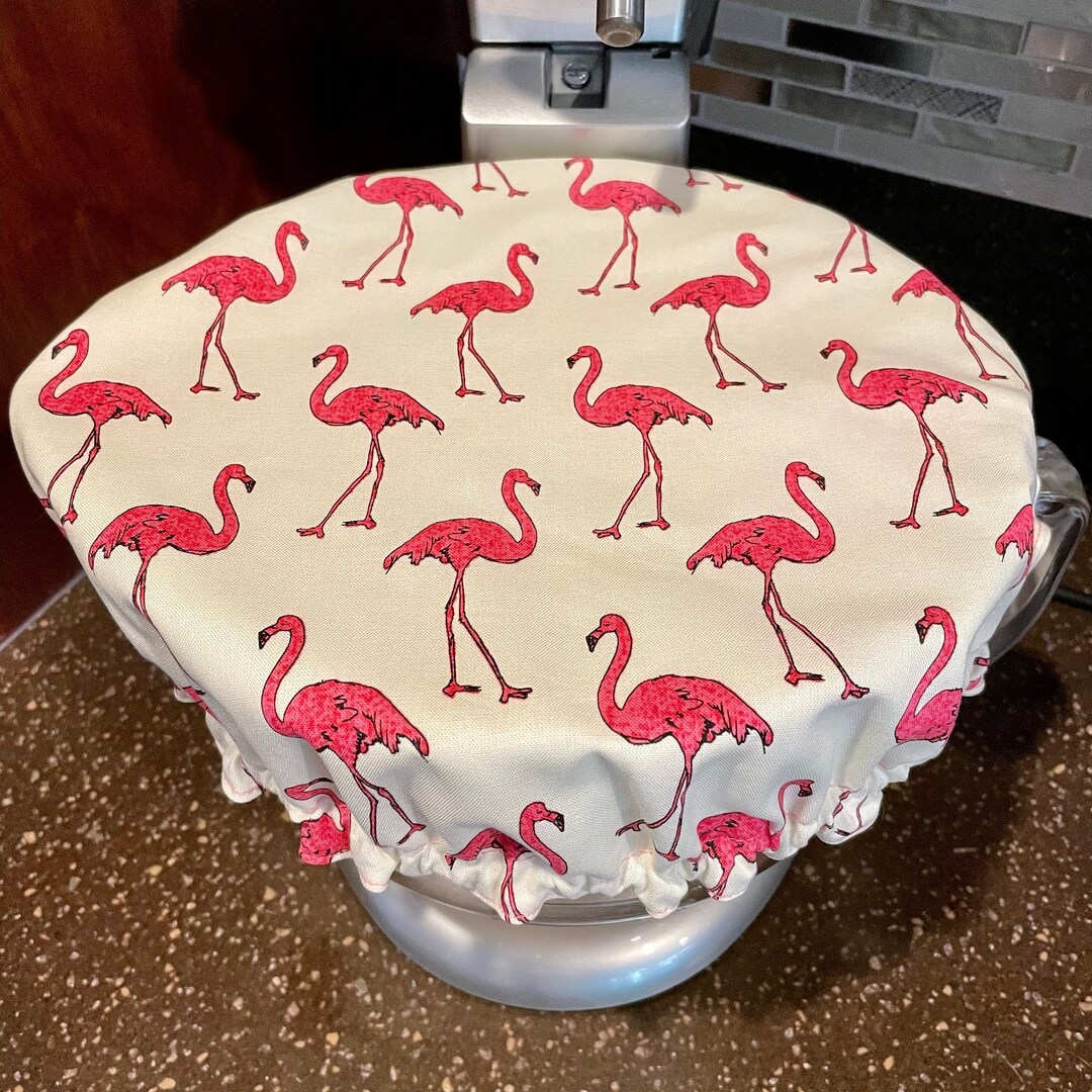 XL Pink Flamingo Fabric Bowl Cover / Kitchenaid Reversible Etsy España