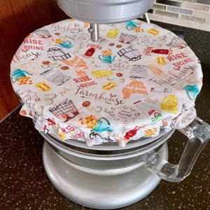 XL Farmhouse Retro Kitchen Bowl Cover | Kitchenaid Farmhouse Retro Kitchen Mixer Bowl Cover | XL Farmhouse Retro Kitchen Fabric Bowl cover