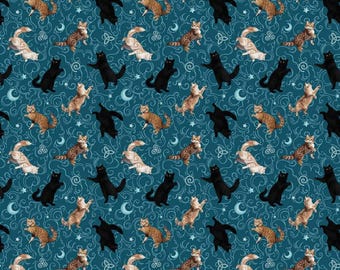 Celtic Cats - Teal - Riley Blake Designs - Fabric By The Yard