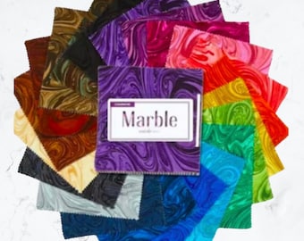 Marble Charm Pack - Michael Miller Fabrics 5 x 5 Precut Squares 42 pcs