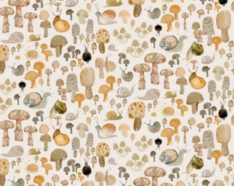 Snail Patrol Fabric Dear Stella DCJ2284 - White | Fabric By The Yard