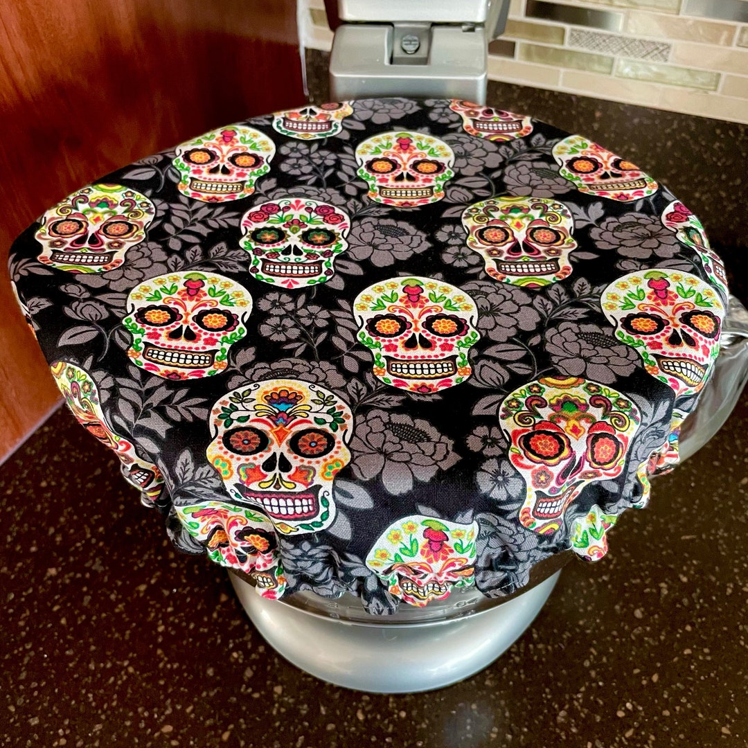 XL Sugar Skulls Fabric Bowl Cover Kitchenaid Reversible Mixer Bowl