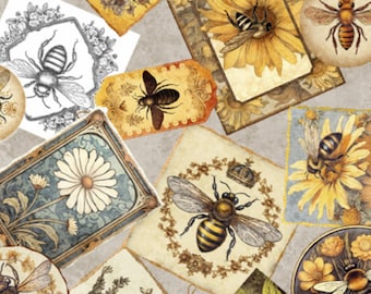 Bee Collage - Queen Bee Collection - QTFabrics
