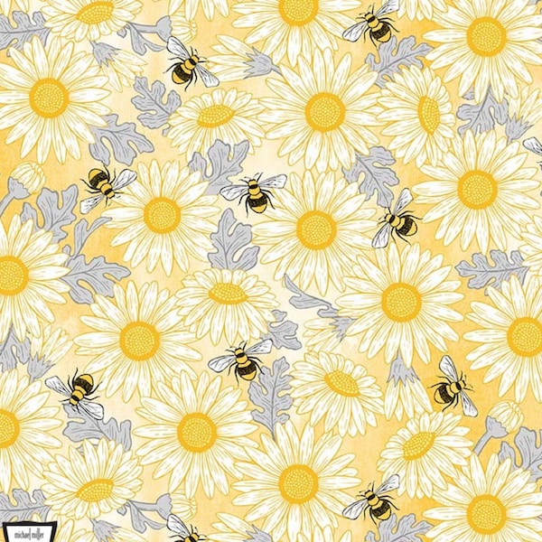 Feed The Bees Fabric Queen Bee Collection Michael Miller DC9160 Fabric By The Yard
