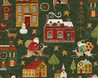 Up On The Housetop Fabric - Riley Blake Designs