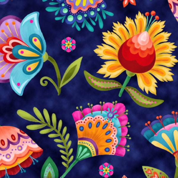 Decorative Flowers - Make Today Beautiful Collection - QT Fabric 29188 N- Fabric By The Yard or Length