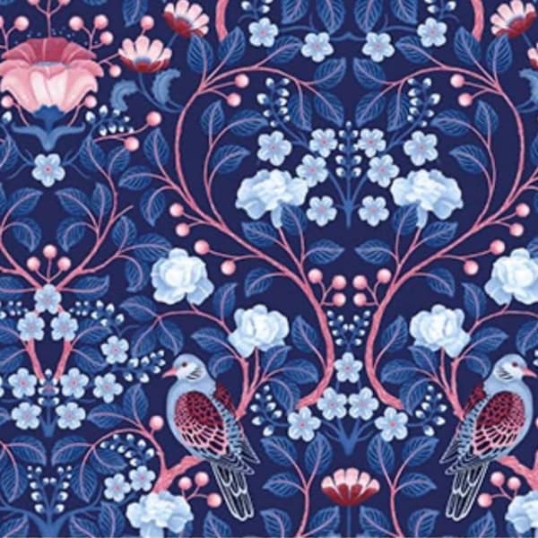 Willowberry Lane - Large Decor Damask - Royal Multi - Northcott Fabrics - 25346-48