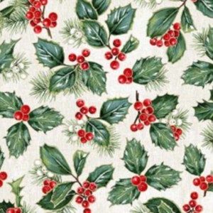 Holly Berries Fabric Christmas Holly Berry Michael Miller CM10916 Holiday Fabric By The Yard