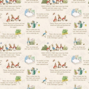 The Tale of Peter Rabbit - Text - Cream - Riley Blake Designs
