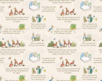 The Tale of Peter Rabbit - Text - Cream - Riley Blake Designs
