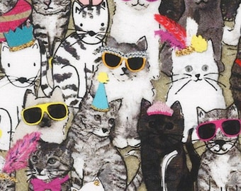 Fancypants Cat Fabric AWUD 22083  Robert Kaufman Fabric By The Yard