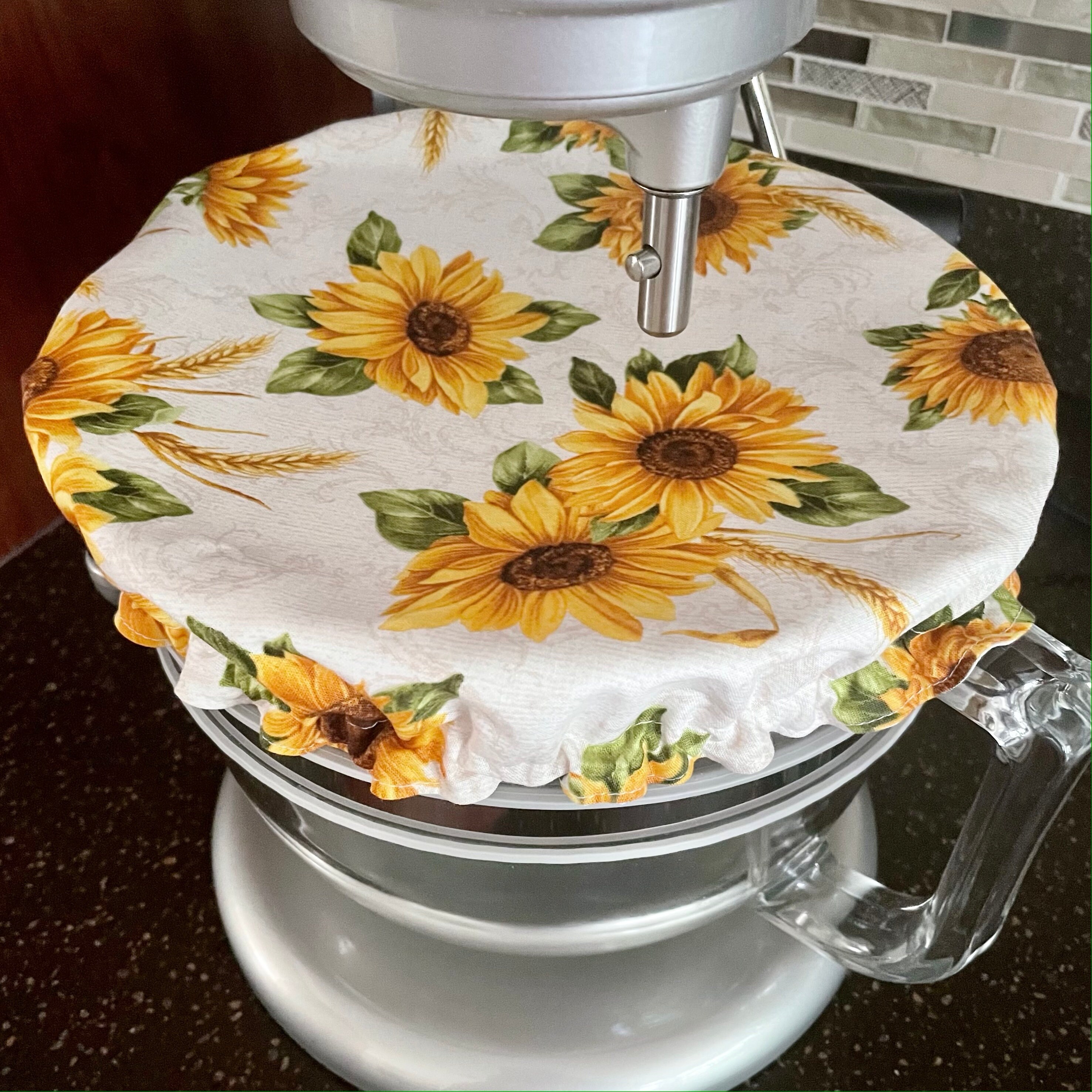 XL Sunflowers Bowl Cover Kitchenaid Bowl Cover Sunflower Etsy Canada