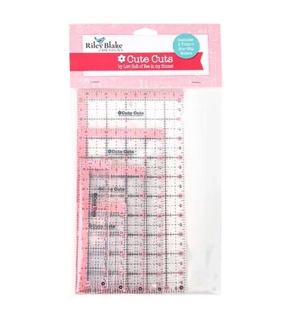 Lori Holt Cute Cuts™ - 5 Pc Rectangular Ruler Pack - Pink - Riley Blake Designs