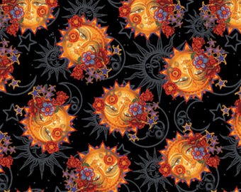 Sun Black - Moon and Sun Collection - Benartex Fabrics